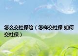 怎么交社保险（怎样交社保 如何交社保）