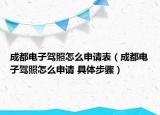 成都电子驾照怎么申请表（成都电子驾照怎么申请 具体步骤）