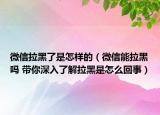 微信拉黑了是怎样的（微信能拉黑吗 带你深入了解拉黑是怎么回事）