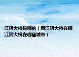 江阴大桥是哪的（新江阴大桥在哪 江阴大桥在哪座城市）
