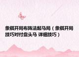 象棋开局布阵法起马局（象棋开局技巧对付盘头马 详细技巧）