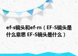 ef-s镜头和ef-m（EF-S镜头是什么意思 EF-S镜头是什么）