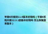 苹果6升级到11.0版本好用吗（平果6系统升级12.3.1的版本好用吗 怎么恢复原来版本）
