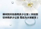 柳州到天柱县有多少公里（天柱到钦州有多少公里 现在为大家解答）