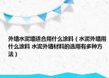 外墙水泥墙适合用什么涂料（水泥外墙用什么涂料 水泥外墙材料的选用有多种方法）