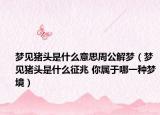 梦见猪头是什么意思周公解梦（梦见猪头是什么征兆 你属于哪一种梦境）