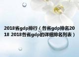 2018省gdp排行（各省gdp排名2018 2018各省gdp的详细排名列表）
