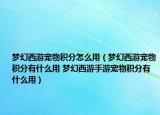 梦幻西游宠物积分怎么用（梦幻西游宠物积分有什么用 梦幻西游手游宠物积分有什么用）