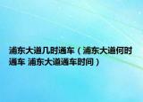浦东大道几时通车（浦东大道何时通车 浦东大道通车时间）