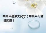 苹果se是多大尺寸（苹果se尺寸 谁知道）