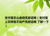 支付宝怎么查询无房证明（支付宝上怎样杳不动产无房证明 了解一下）
