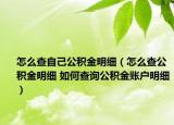 怎么查自己公积金明细（怎么查公积金明细 如何查询公积金账户明细）