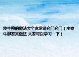 炒牛柳的做法大全家常菜窍门窍门（水煮牛柳家常做法 大家可以学习一下）