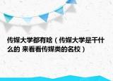 传媒大学都有啥（传媒大学是干什么的 来看看传媒类的名校）
