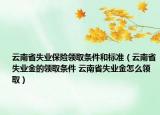 云南省失业保险领取条件和标准（云南省失业金的领取条件 云南省失业金怎么领取）