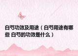 白芍功效及用途（白芍用途有哪些 白芍的功效是什么）