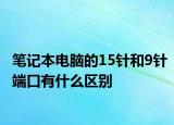 笔记本电脑的15针和9针端口有什么区别