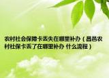 农村社会保障卡丢失在哪里补办（昌邑农村社保卡丢了在哪里补办 什么流程）
