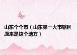 山东个个市（山东第一大市辖区 原来是这个地方）