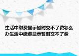 生活中缴费显示暂时交不了费怎么办生活中缴费显示暂时交不了费