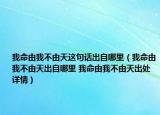 我命由我不由天这句话出自哪里（我命由我不由天出自哪里 我命由我不由天出处详情）