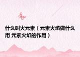什么叫火元素（元素火焰做什么用 元素火焰的作用）