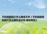 手机相册照片怎么做成文件（手机相册里的照片怎么制作成文档 教你使用）