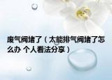 废气阀堵了（太能排气阀堵了怎么办 个人看法分享）