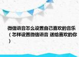 微信语音怎么设置自己喜欢的音乐（怎样设置微信语音 送给喜欢的你）