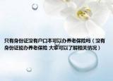 只有身份证没有户口本可以办养老保险吗（没有身份证能办养老保险 大家可以了解相关情况）