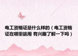 电工资格证是什么样的（电工资格证在哪里能用 有兴趣了解一下吗）