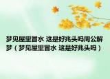 梦见屋里冒水 这是好兆头吗周公解梦（梦见屋里冒水 这是好兆头吗）