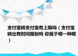支付宝转支付宝有上限吗（支付宝转出有时间限制吗 你属于哪一种呢）