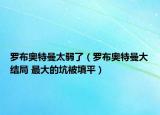 罗布奥特曼太弱了（罗布奥特曼大结局 最大的坑被填平）