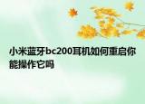 小米蓝牙bc200耳机如何重启你能操作它吗