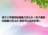 孩子上学遇到校园暴力怎么办（孩子遇到校园暴力怎么办 原来可以这样处理）