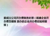 新成立公司开办费账务处理（新建企业开办费怎做账 新办的企业开办费应如何做账）