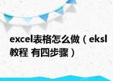 excel表格怎么做（eksl教程 有四步骤）