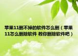 苹果11删不掉的软件怎么删（苹果11怎么删除软件 教你删除软件吧）