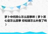 萝卜中间黑心怎么回事啊（萝卜黑心是怎么回事 你知道怎么补救了吗）