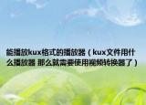 能播放kux格式的播放器（kux文件用什么播放器 那么就需要使用视频转换器了）