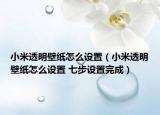 小米透明壁纸怎么设置（小米透明壁纸怎么设置 七步设置完成）