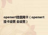 openwrt挂载网卡（openwrt挂卡设置 去设置）