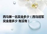 西马第一名奖金多少（西马冠军奖金是多少 有没有）