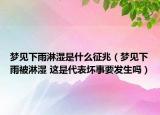 梦见下雨淋湿是什么征兆（梦见下雨被淋湿 这是代表坏事要发生吗）