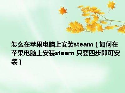 安装苹果电脑即可如何在steam