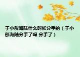 于小彤海陆什么时候分手的（于小彤海陆分手了吗 分手了）