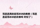 范丞丞真的是范冰冰的弟弟（范丞丞是范冰冰的亲弟吗 吃惊了）