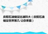 庆阳石油储量比迪拜大（庆阳石油储量世界第几 让你来猜）