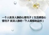 一个人夜深人静的心情句子（生活感悟心情句子 夜深人静时一个人细细地品味）